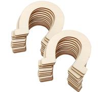 UKCOCO 20pcs Unfinished Wooden Horseshoe Slices DIY Craft Wood Chips for Hand-Painted Graffiti, Handmade Art Supplies, Blank Wood Pieces for Wedding and Holiday Decoration
