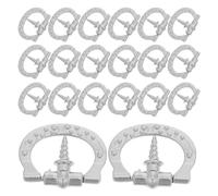 UKCOCO 20pcs Vintage Miniature Ring Pull Handles for Jewelry Box and Door, Zinc Alloy Self-Tapping Ergonomic Design, Decorative Silver Cabinet Hardware for Furniture Replacement Projects