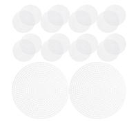 UKCOCO 20pcs White Round Plastic Mesh Canvas Sheets 11.5cm for Cross Stitch Embroidery Sewing DIY Crafting Bag Making Needlepoint Canvas