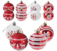 UKCOCO 24pcs Christmas Baubles: Red Christmas Tree Decorations - Xmas Tree Hanging Ball Ornaments Balls Ornaments Set for Xmas Party Decoration