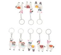 UKCOCO 24pcs Cute Alpaca Key Rings Pvc Bag Zipper Pendants Soft Fluffy Animal Keychains Versatile Personal Key Drops for School Bags and Dormitory Keepers