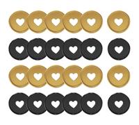 UKCOCO 24pcs Diary Binding Discs Loose-Leaf Expansion Rings for Notebooks Planner Supply Frosted Plastic Binder Discs with Mushroom Hole in Gold and Black for Book Binding
