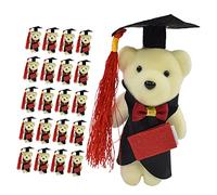 UKCOCO 24pcs Mini Plush Bear Graduation Decor Envelope Style Stuffed Animals for Graduation Celebration Cartoon Bear Bouquets for Graduates