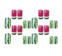 UKCOCO 24PCS Nails Press Ons, Watermelon Summer Short Glue On Nails | Fruit Pattern Art Tips, French Style Full Cover, Artificial Manicure Supplies, for Women Teen Girls Photoshoots, Party, Daily