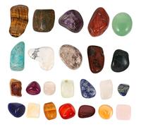 UKCOCO 24pcs Natural Chakra Crystal Stones Multi Function Gemstones for Meditation Yoga Geology Teaching Specimen Material Decorative Miniature Rocks