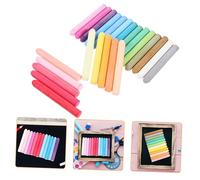 UKCOCO 24pcs Water Soluble Colored Blackboard Chalks Dust Portable Chalk Set for Teachers and High Pigmentation Pastel Colors Easy to Wipe for Classroom and Outdoor Drawing