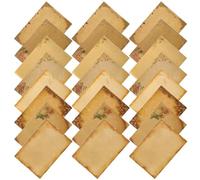 UKCOCO 24sheets Vintage Style Letter Writing Paper Retro Kraft Stationery Paper for Invitations and Love Letters with Elegant Patterns Texture for Expressing Emotions and Handmade Crafts
