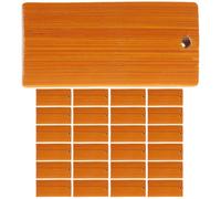 UKCOCO 25pcs Bamboo Keychain Blanks with Blank Surface and String Holes, Rectangular Chip Pendant Charms for DIY Crafting and Personalised Keyring Decoration