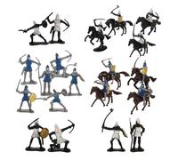 UKCOCO 28pcs Miniature Soldier Figures Set Knight and Horse Models for Sand Table Scenes for Role Playing and Display High Detail Mini Figurines for Collectors