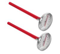 UKCOCO 2Pc Mechanical Car Thermometer for Air Conditioner Dashboard Decoration Red Analog Interior Clock Style Temperature Gauge Easy Installation Battery for Auto Monitoring