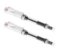 UKCOCO 2pcs 1.0mm Nib Fountain Pens for Calligraphy 45° Bent Tip, Large Capacity Piston Ink Absorber, Portable Writing Pens for Office and Travel