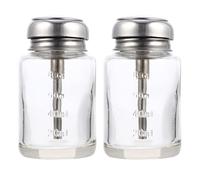 UKCOCO 2pcs 100ml Glass Pump Dispenser Bottles Refillable Leak-proof Pressing Type Storage Containers for Cosmetics and Alcohol, Eco-friendly Design to Reduce Waste