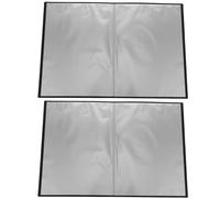 UKCOCO 2pcs A4 Black Music Sheet Folder with 40 Pockets Plastic Choir Music Binder for Piano Document Organizer and Receipt File Folder for Sheet Storage