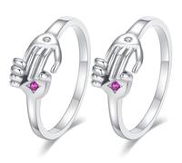 UKCOCO 2pcs Adjustable Finger Rings Lover Rings Romantic Copper Safe to Skin Lasting without Easy Fading Valentine's Day Lightweight