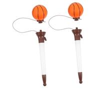 UKCOCO 2Pcs Adorable Basketball Shape Ink Pens Lightweight Multi Function Writing Tools for Students Fun Cartoon Design Novelty Pens for Kindergarten and School Use