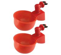 UKCOCO 2pcs Automatic Chicken Water Feeder Cups for Quail and Chickens Plastic No Waste Design Easy to Fill Suitable for Home and Commerce