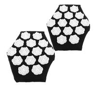 UKCOCO 2pcs Back Massage Gloves with Spiky Acupressure Points, Household Hand Reflexology Mitts for Body Relaxation and Relief, Black Small Size