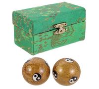 UKCOCO 2pcs Baoding Balls 42mm Gold Enamel Hand Massage Balls for Hand Strengthening, Stress Relief and Finger Exercise, Traditional Chinese Health Massage Tool for Wellness