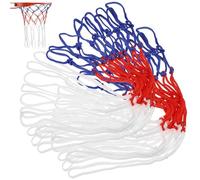 UKCOCO 2pcs Basketball Net Replacement 50cm Tri-color White Red Blue 12 Loops for Indoor Outdoor Basketball Hoops Shot Training Accessories
