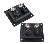 UKCOCO 2pcs Black Speaker Box Terminal Plate 80×90mm 2-way Speaker Connectors with Binding Post Subwoofer and Home Stereo System Terminal Cup for Audio Wiring