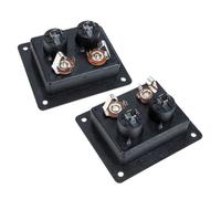 UKCOCO 2pcs Black Square Speaker Connector Terminal Plate Loudspeaker Wire Terminal Block for Subwoofer Box with Recessed Binding Post Suitable for Home Audio and Car Amplifier Systems