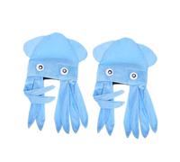 UKCOCO 2pcs Blue Octopus Hat Cosplay Prop for Adults, Funny Festival Party Costume Headwear, Creative Octopus-shaped Crazy Hats for Halloween and Travel