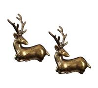 UKCOCO 2pcs Brass Deer Sculpture Decor Keychain Pendants in Retro Style, Sturdy Brass Craft That Does Not Fade Or Change Colour, for DIY Production and Collectible Accessories