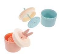 UKCOCO 2pcs Bunny Ear Face Wash Foamer Plastic Cosmetic Jars Travel Whipped Foam Applicator for Skincare and Shower Gel, Refillable Bubble Maker Bottles in Pink and Blue