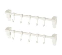UKCOCO 2pcs Cabinet Door Towel Rack with Multi-Functional Plastic Hooks, Versatile Kitchen and Bathroom Organizer for Hanging Dish Towels and Cloths