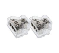 UKCOCO 2pcs Car Audio Power Distribution Block with Satin Finish Impact-resistant Cover Ground Distributor for Multi Amp Auto and Sound Systems