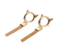 UKCOCO 2pcs Cat Head Buttons DIY Accessories for Bags, Aluminium Material with Golden Colour, Tight Button and Not Easy to Fall, for DIY Craft Projects and Stylish Purse Making