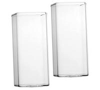 UKCOCO 2pcs Clear Square Glass Drinking Cups Household Water Glasses for Coffee Tea Whiskey Modern Transparent Barware