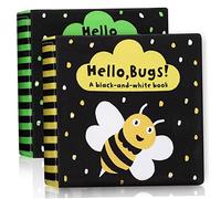 UKCOCO 2pcs Cloth Books High Contrast Sensory Educational for Boy Girl Soft with Vibrant Animal and Alphabet Patterns Safe Lightweight Early Learning Supplies