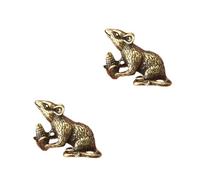 UKCOCO 2pcs Creative Keychain Brass Pendant Mouse Pendant Decor Portable Zodiac Mouse for Party Cute Keychain for Daily Use