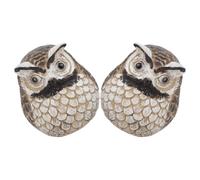 UKCOCO 2pcs Cute Owl Hide a Key Outdoor Resin Garden Statue