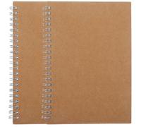 UKCOCO 2pcs Daily Use Memo Pads Kraft Paper Cover, Compact Spiral Notepads for Household and Office, Undated Planner Notebooks for Students and Personal Time Management