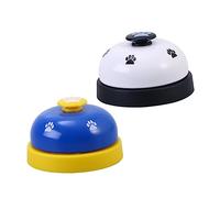 UKCOCO 2pcs Dog Training Bells Footprint Pattern Easy Communication Device for Potty Training Dogs and Cats Loud Sound for Use Any Room White and Black