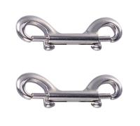 UKCOCO 2pcs Double Ended Trigger Hook Clip Heavy Duty Stainless Steel Snap Hook for Diving Keychain with Spring Release Long Bolt Clip