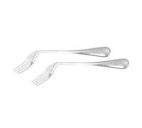 UKCOCO 2pcs Easy Use Self Feeding Forks for Elderly Patients Ergonomic Curved Design Smooth Handle Right Handed Aid Utensils for Comfortable Dining for Bedside Meals
