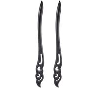 UKCOCO 2pcs Ebony Hairpin Retro Wood Hair Fork Vintage Hanfu Accessory for Women Ancient Hairpin Style for Daily Wear