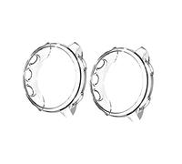 UKCOCO 2pcs Electroplated Watch Case Cover Compatible with Garmin Transparent Protective Frame Durable Tpu Design Elegant Appearance Easy Access to Controls