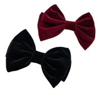 UKCOCO 2pcs Elegant Black Hair Bows for Non-slip Ponytail Clips with Cloth Material, Holds Hair Tightly, for School and Taking Photos