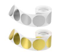 UKCOCO 2pcs Embossed Seal Stickers 50mm Gear Shape Adhesive Labels for Diploma Certificates Graduation Award Paper Stickers Silver and Gold Embossing Seal Medals