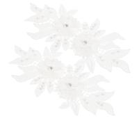 UKCOCO 2pcs Embroidered 3D Floral Lace Collar Appliques Hollow Pearl Design, Wear-Resistant DIY Coat Patches for Daily Use Clothing Accessories