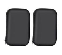 UKCOCO 2pcs Eva Digital Accessories Storage Pouch Set, Shockproof Zipper Cable Organizer Bag for Travel and Electronics, Black 14x10x4cm Portable USB and Earphone Carrying Case