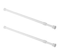 UKCOCO 2pcs Extendable Tension Rods for Curtains and Towels, White Plastic Spring Loaded Window Bars with Anti-slip and Non-deformation Features, Adjustable 40-70cm for Sliding Door Locks