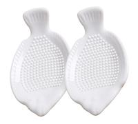 UKCOCO 2pcs Fish Shaped Ceramic Garlic Grinders Multipurpose Wear Resistant Ginger Bowls for Fruits Vegetables Home Kitchen Use