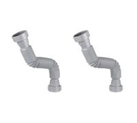 UKCOCO 2Pcs Flexible Waste Pipe Connector: Flexible Sink Waste Pipe Double Head Corrugated Telescopic Tube 40mm (1 1/2") for Kitchen & Bathroom Basin