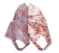 UKCOCO 2pcs Floral Hair Scarves for Women Elastic Bandana Headwraps Lightweight Triangle Headscarf for Daily Wear Parties and Travel Featuring Beautiful Spring Flower Patterns