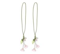 UKCOCO 2pcs Flower Phone Lanyard Charms for Phones and Wallets with Alloy and Acrylic Material, Easy to Install, Prevents Loss or Damage, Gift for Friends on Birthdays or Memorable Days